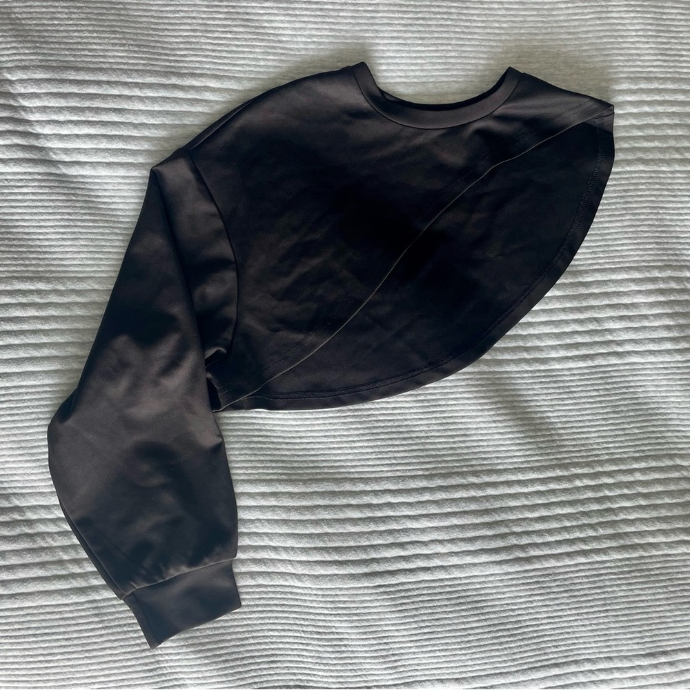Black Asymmetrical Long Sleeve Top